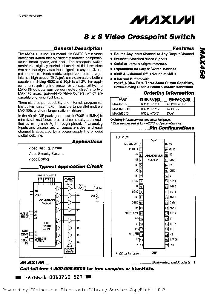 MAX456CMH_1090696.PDF Datasheet