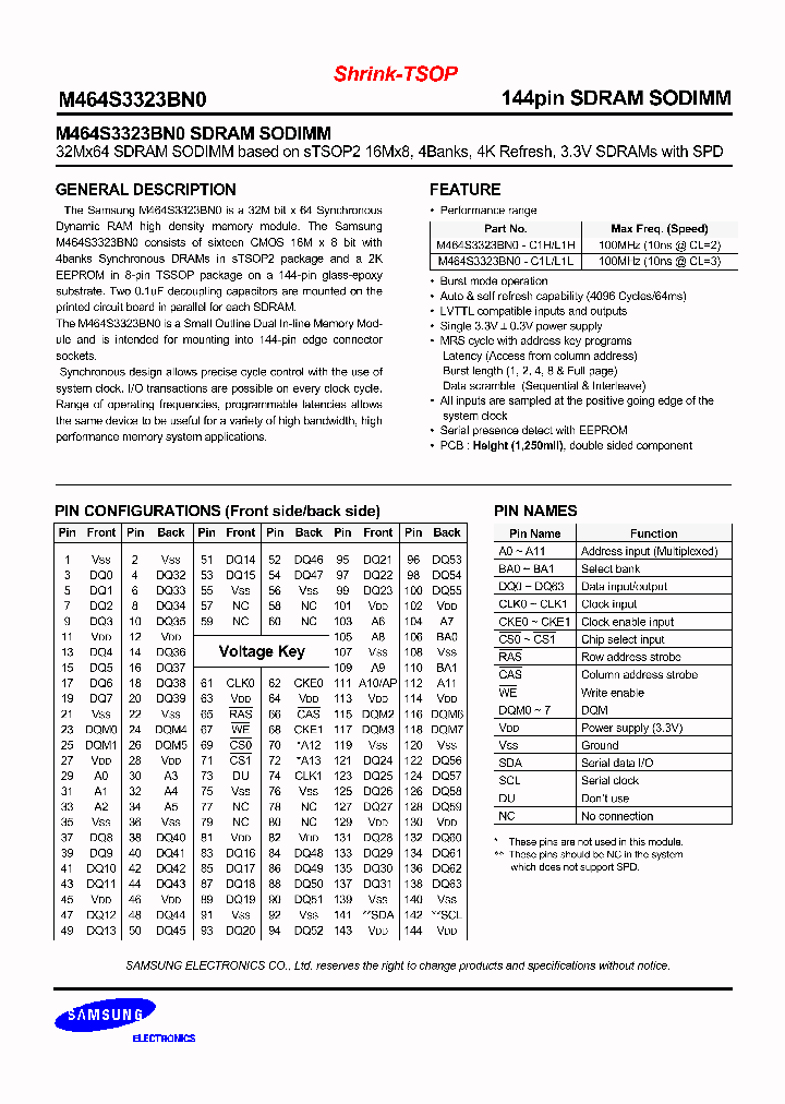 M464S3323BN0-C1HL1H_1110664.PDF Datasheet