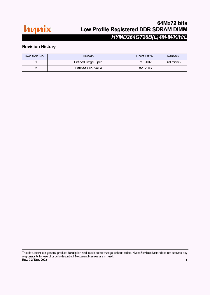 HYMD264G726BL4M-K_1675885.PDF Datasheet