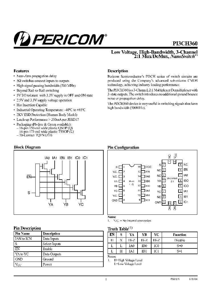 PI3CH360_1112817.PDF Datasheet