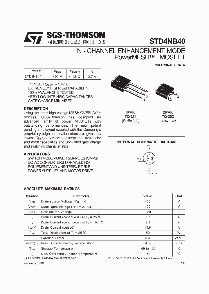 STD4NB40_1118644.PDF Datasheet