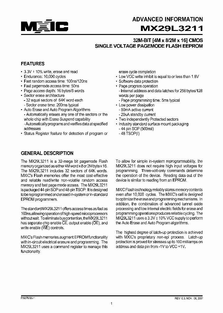 MX29L3211MC-10_1116380.PDF Datasheet