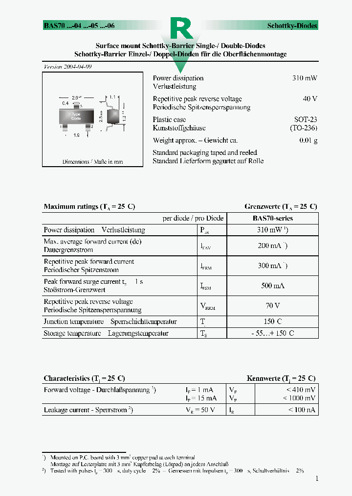 BAS70_1123334.PDF Datasheet