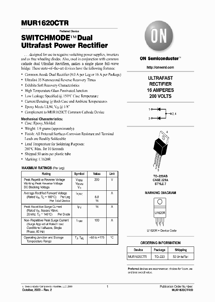 MUR1620CTRD_1134206.PDF Datasheet