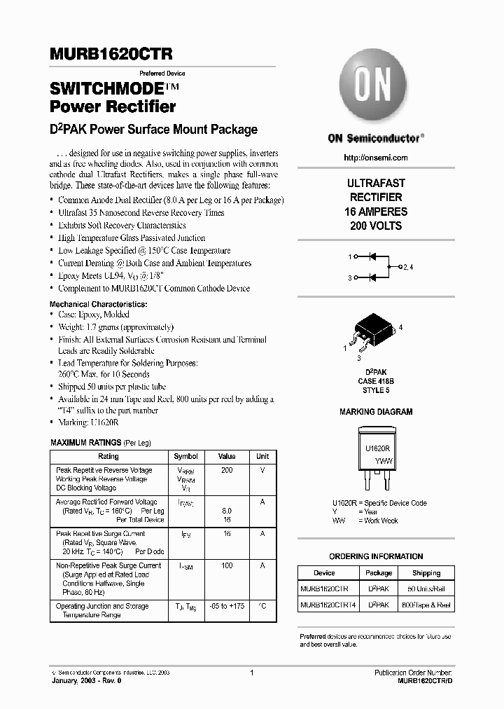 MURB1620CTRD_1134207.PDF Datasheet