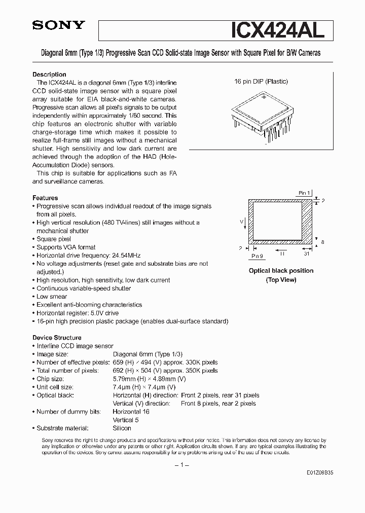 ICX424AL_1684530.PDF Datasheet