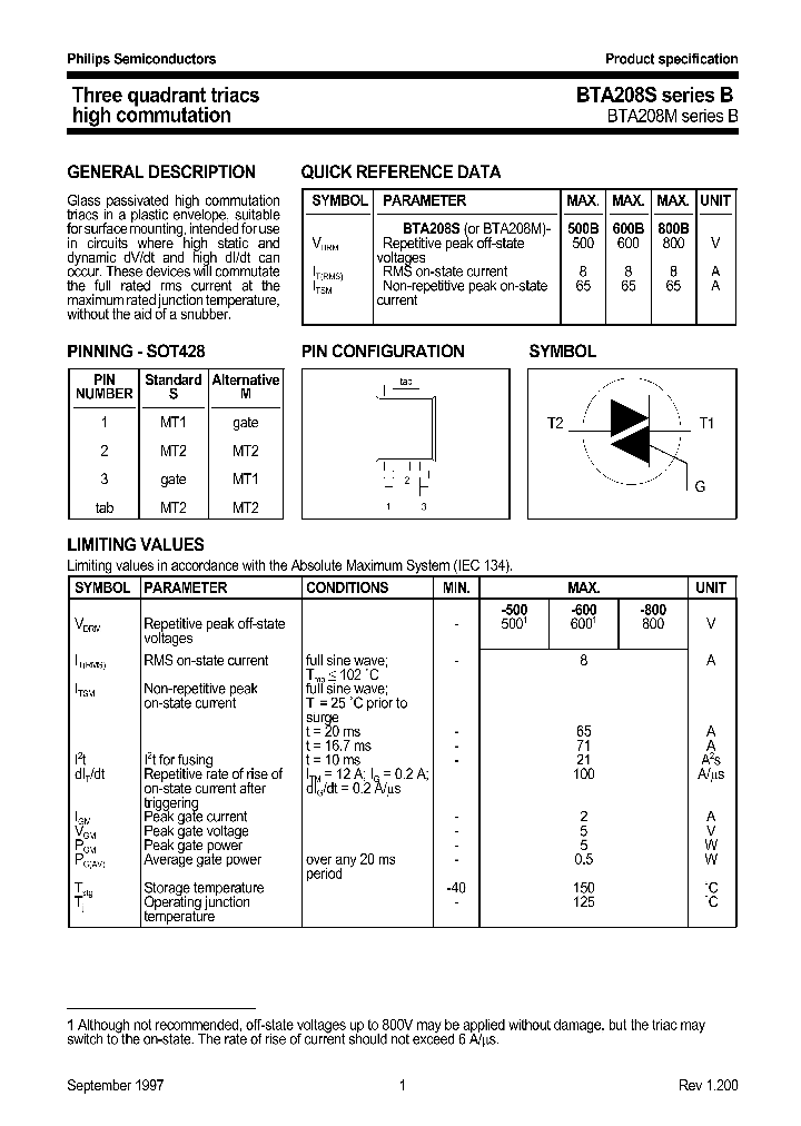 BTA208SSERIESB_1131911.PDF Datasheet