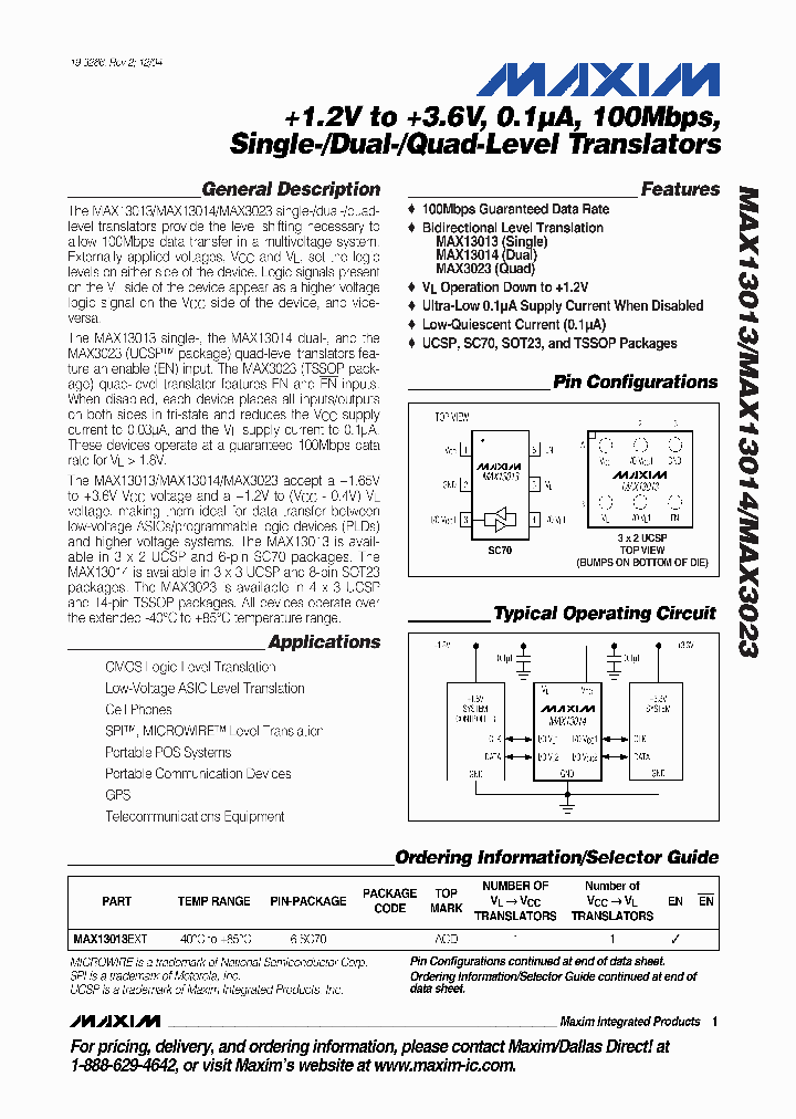 MAX13014EKAT_1163993.PDF Datasheet