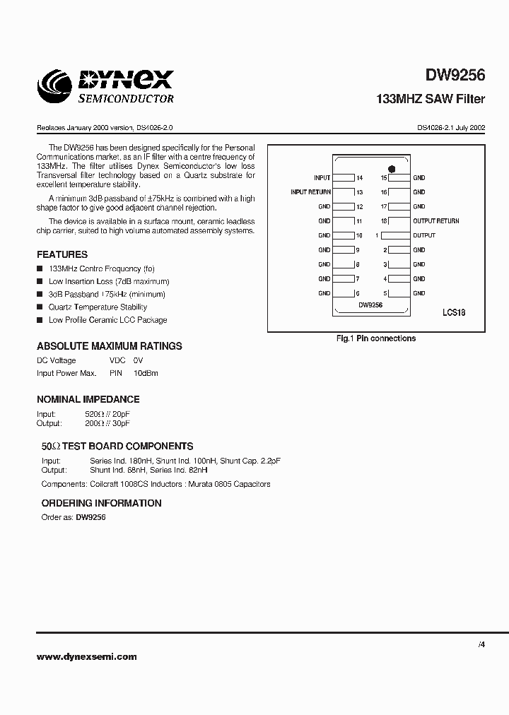 DW9256_1164389.PDF Datasheet