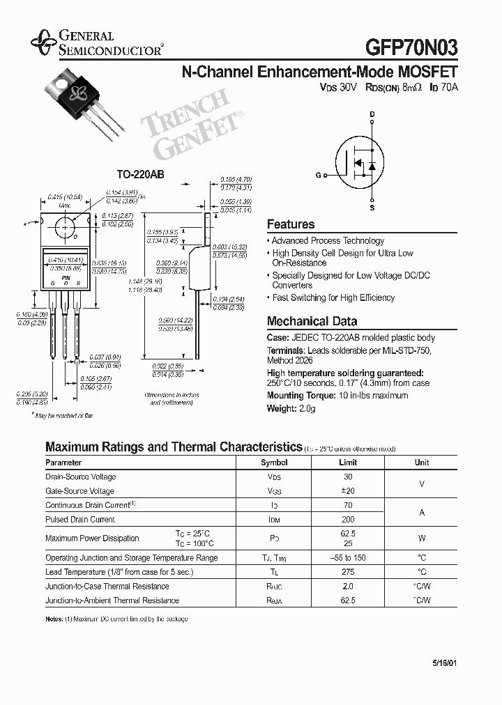 GFP70N03_1693441.PDF Datasheet