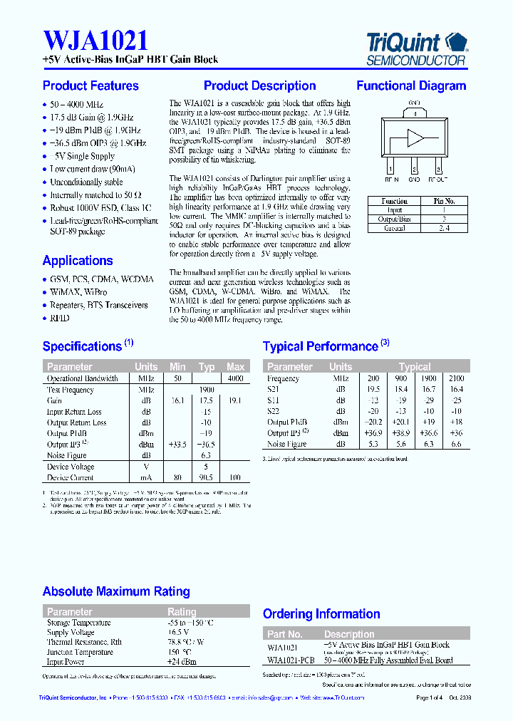 WJA1021-PCB_1240946.PDF Datasheet