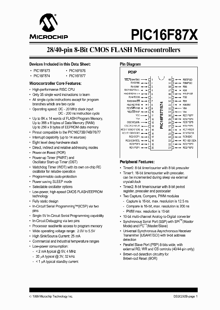 PIC16F873-20ISP_1257354.PDF Datasheet