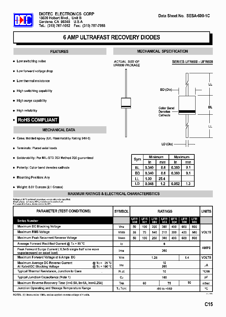 UFR608_1710825.PDF Datasheet