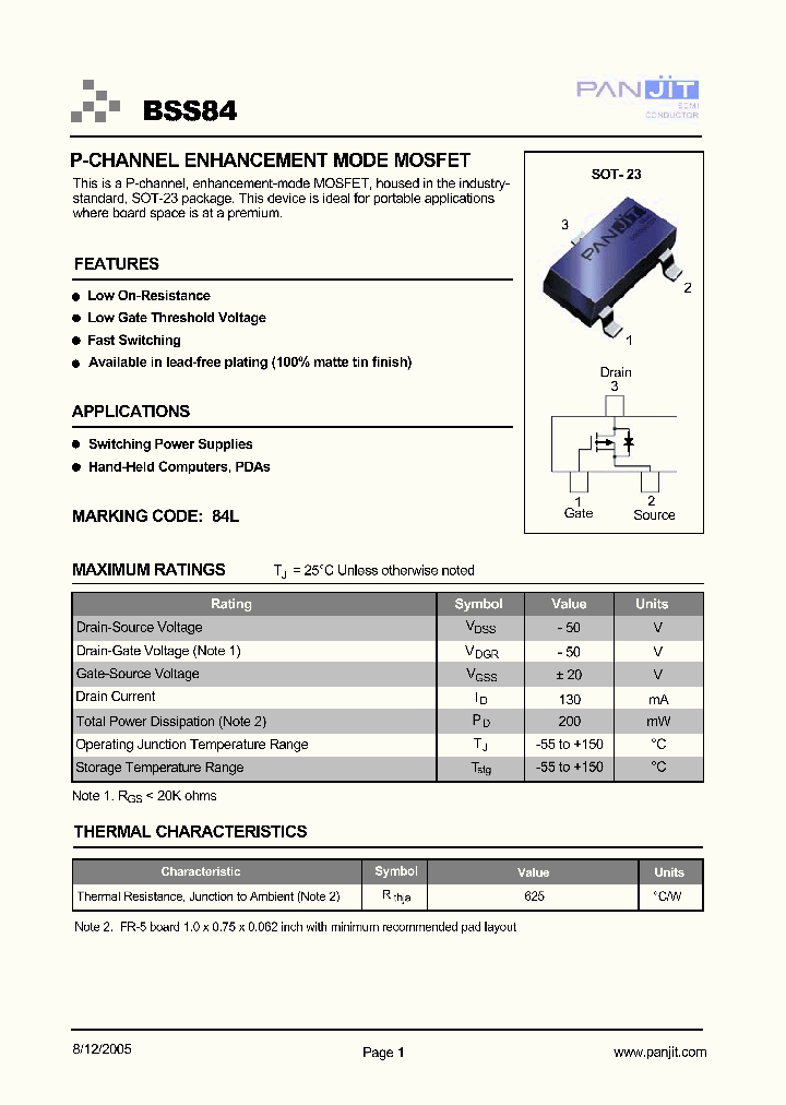 BSS84TR7_1317507.PDF Datasheet
