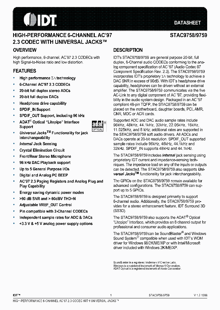 STAC9758_1717218.PDF Datasheet