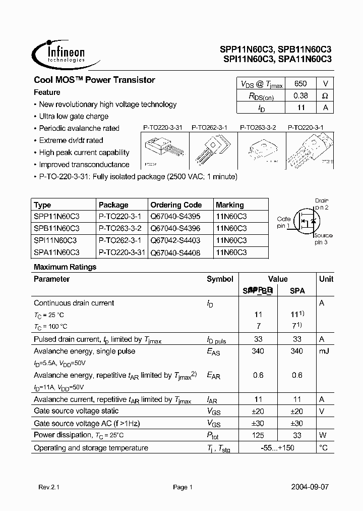 SPA11N60C3_1720129.PDF Datasheet