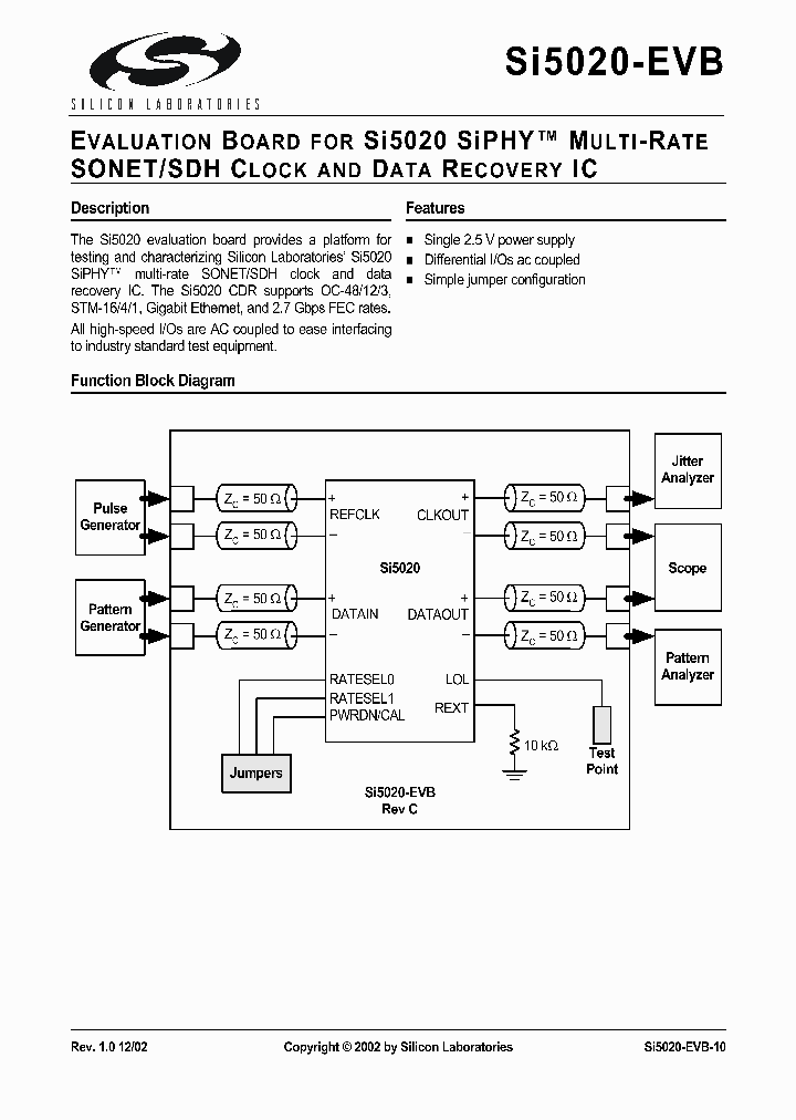 SI5020-EVB_1357515.PDF Datasheet