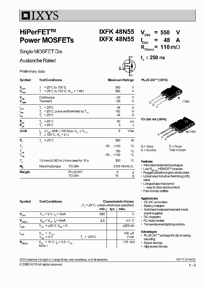 IXFK48N55_1726069.PDF Datasheet