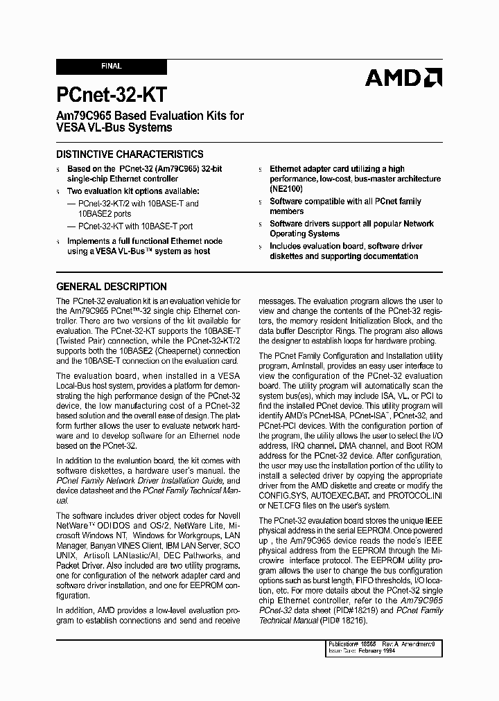 PCNET-32-KT_1449252.PDF Datasheet