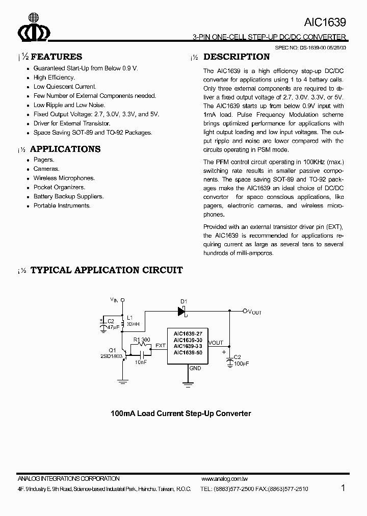 AIC1639-33CZ_1471816.PDF Datasheet