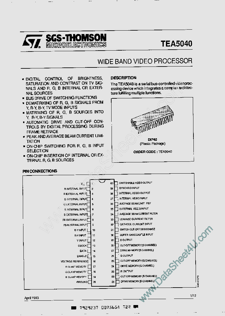 TEA5040_1760784.PDF Datasheet