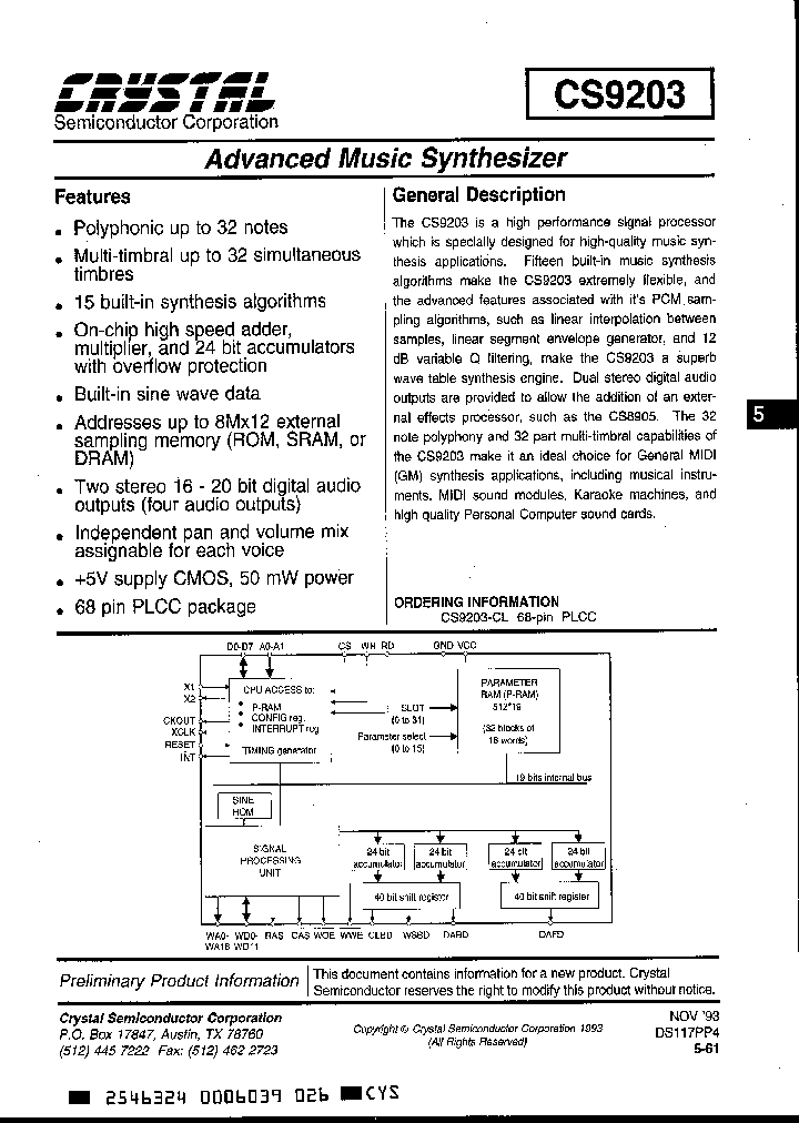 CS9203-CL_1477619.PDF Datasheet