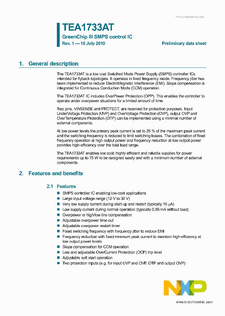 TEA1733AT_1772043.PDF Datasheet