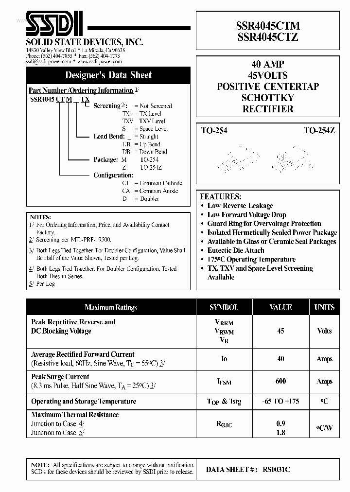 SSR4045CTZ_1784315.PDF Datasheet