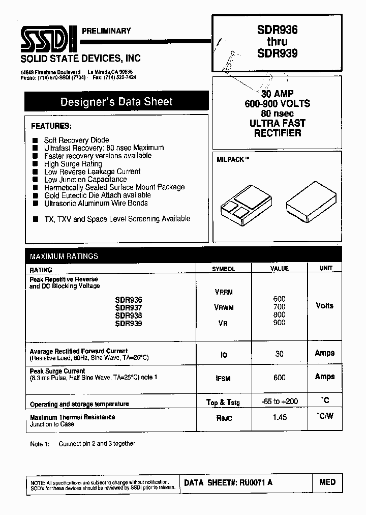 SDR938_1795714.PDF Datasheet