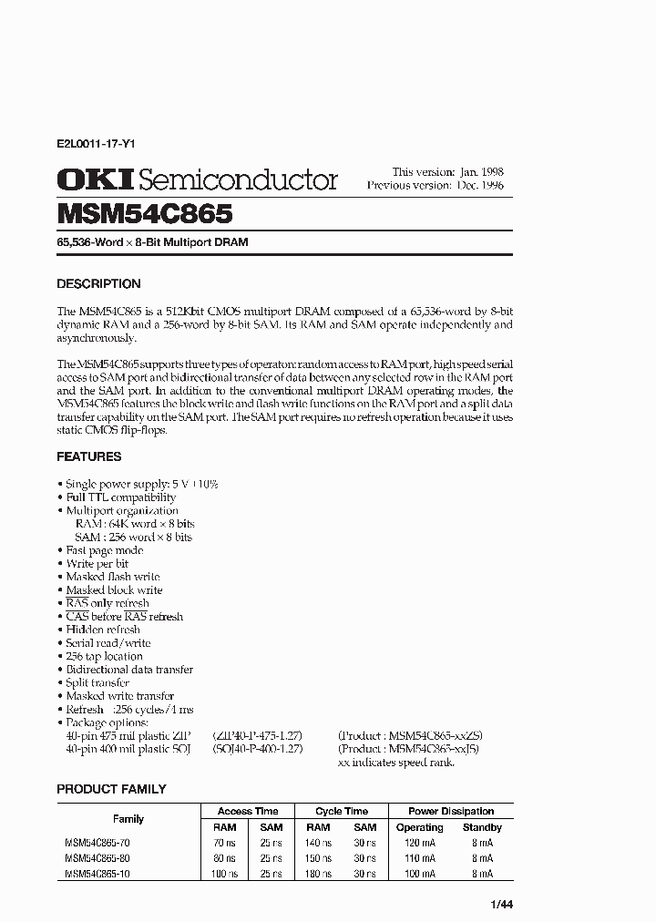 MSM54C865-70_1556668.PDF Datasheet