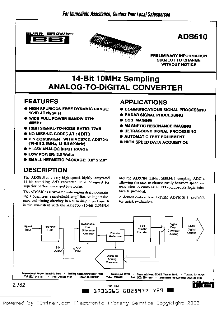 ADS610_1563671.PDF Datasheet