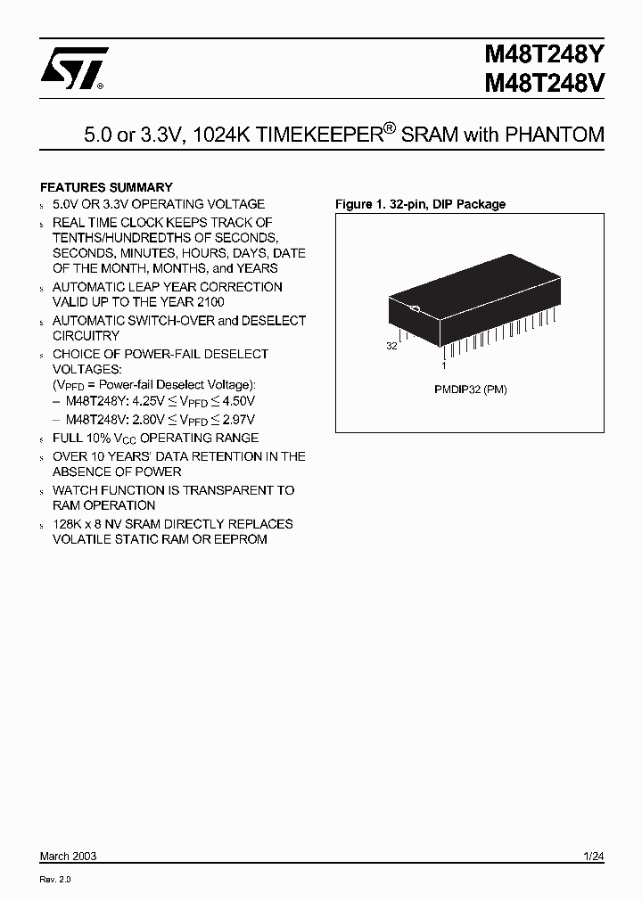 M48T248Y-70PM1_1570992.PDF Datasheet