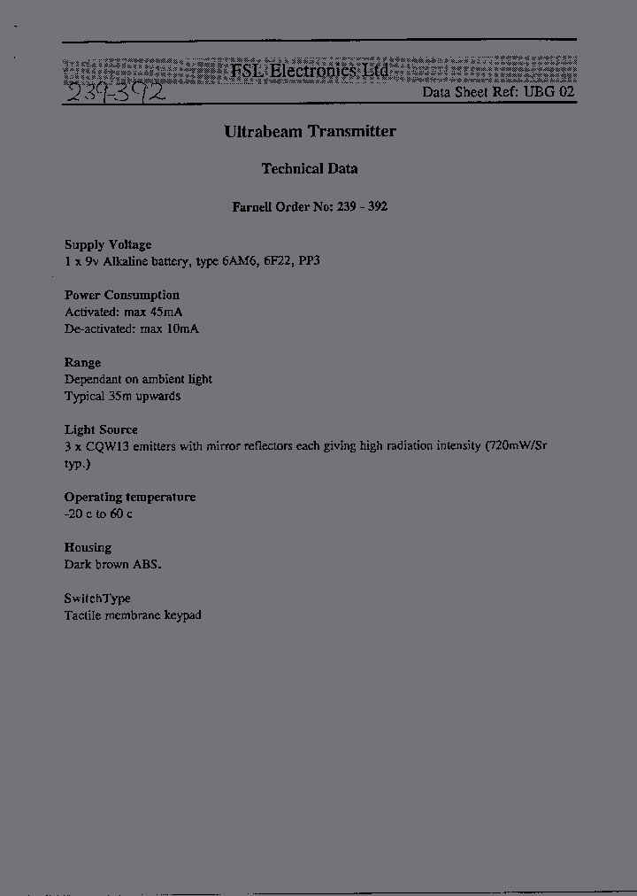 ULTRABEAMTRANSMITTER_1575749.PDF Datasheet
