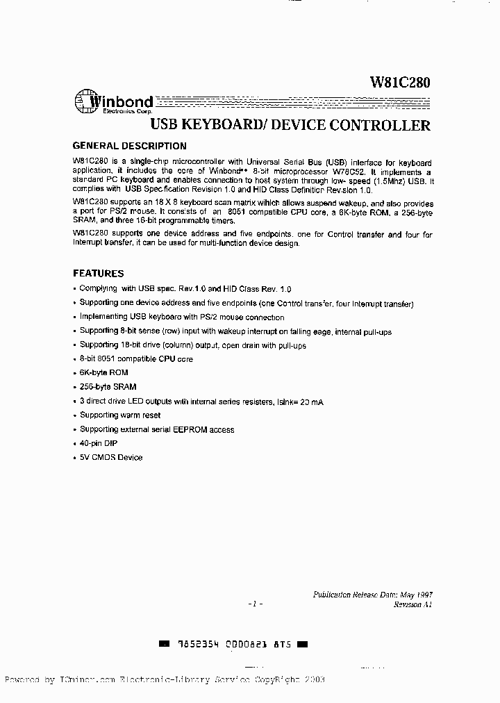 W81C280_1578245.PDF Datasheet