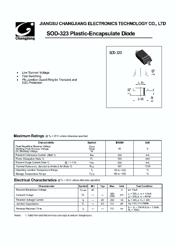 BAS40WS-SOD-323_1580586.PDF Datasheet