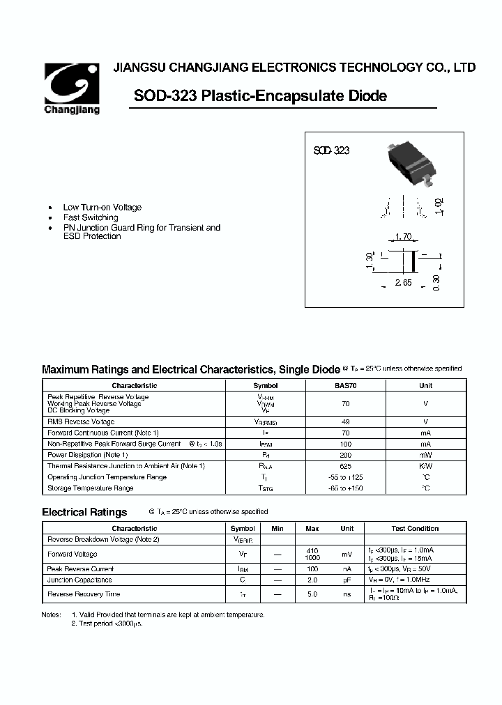 BAS70WS-SOD-323_1580587.PDF Datasheet