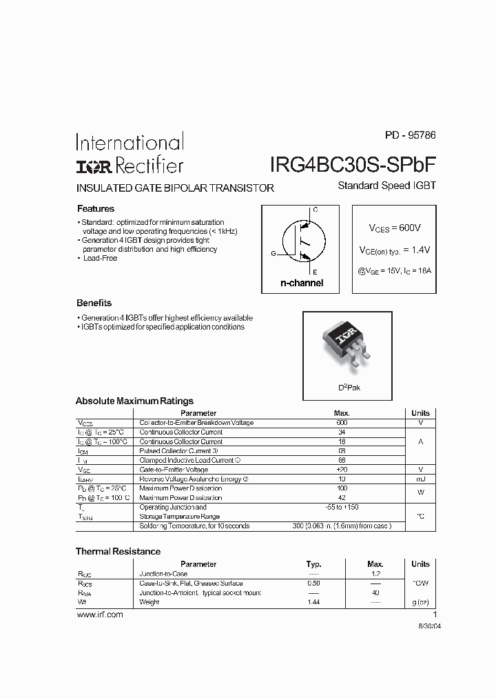 IRG4BC30S-SPBF_1622221.PDF Datasheet