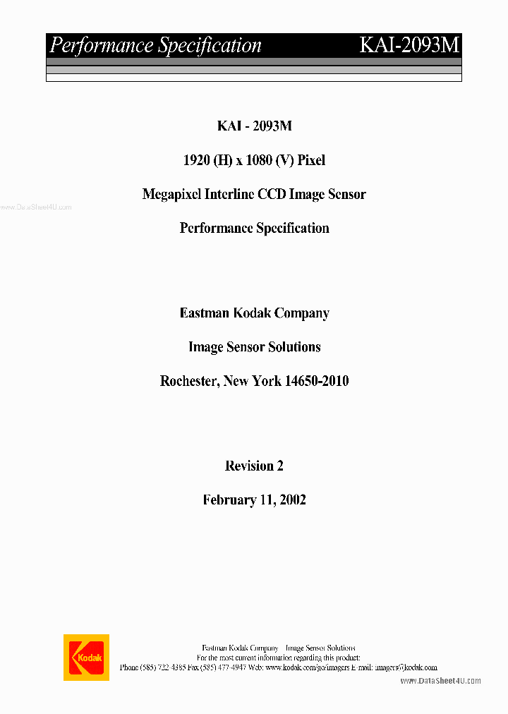KAI-2093_1825309.PDF Datasheet