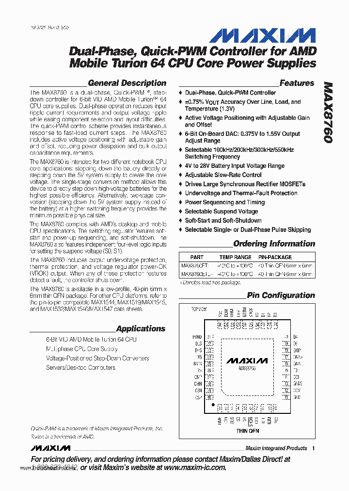 MAX8760_1828927.PDF Datasheet
