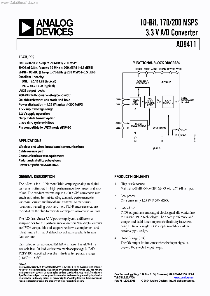 AD9411_1815603.PDF Datasheet
