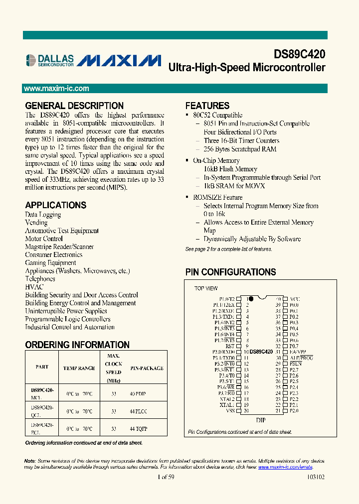 DS89C420-MCL_1854774.PDF Datasheet