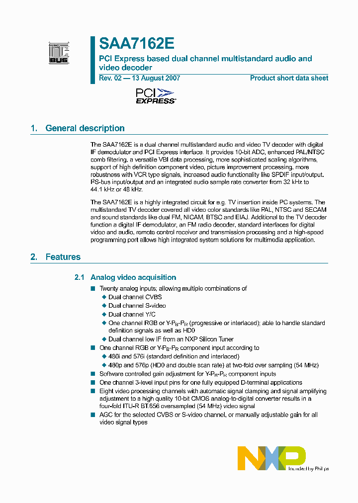 SAA7162E_1863595.PDF Datasheet
