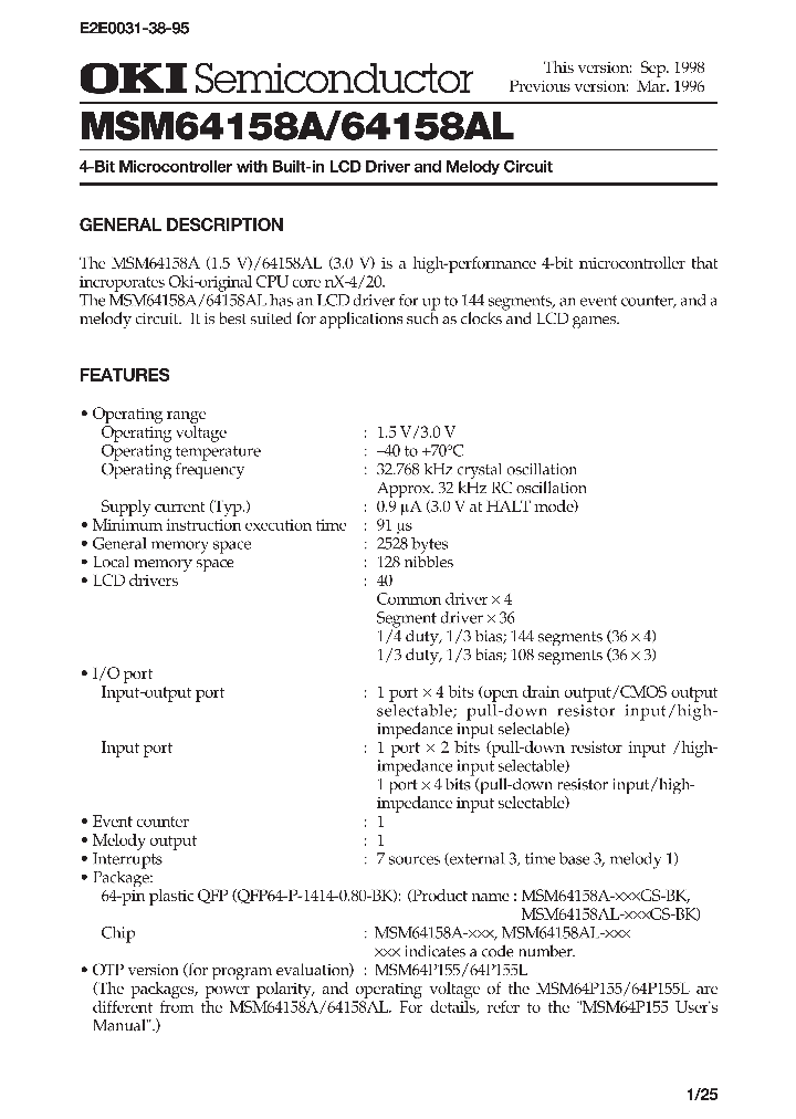MSM64158A_1868807.PDF Datasheet
