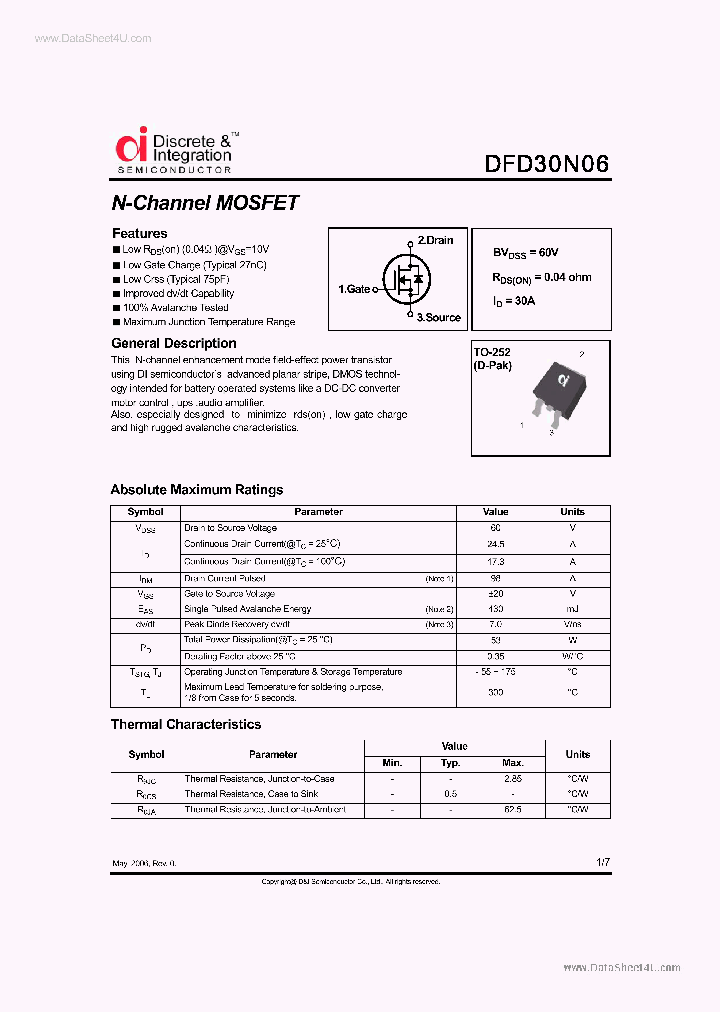 DFD30N06_1872661.PDF Datasheet