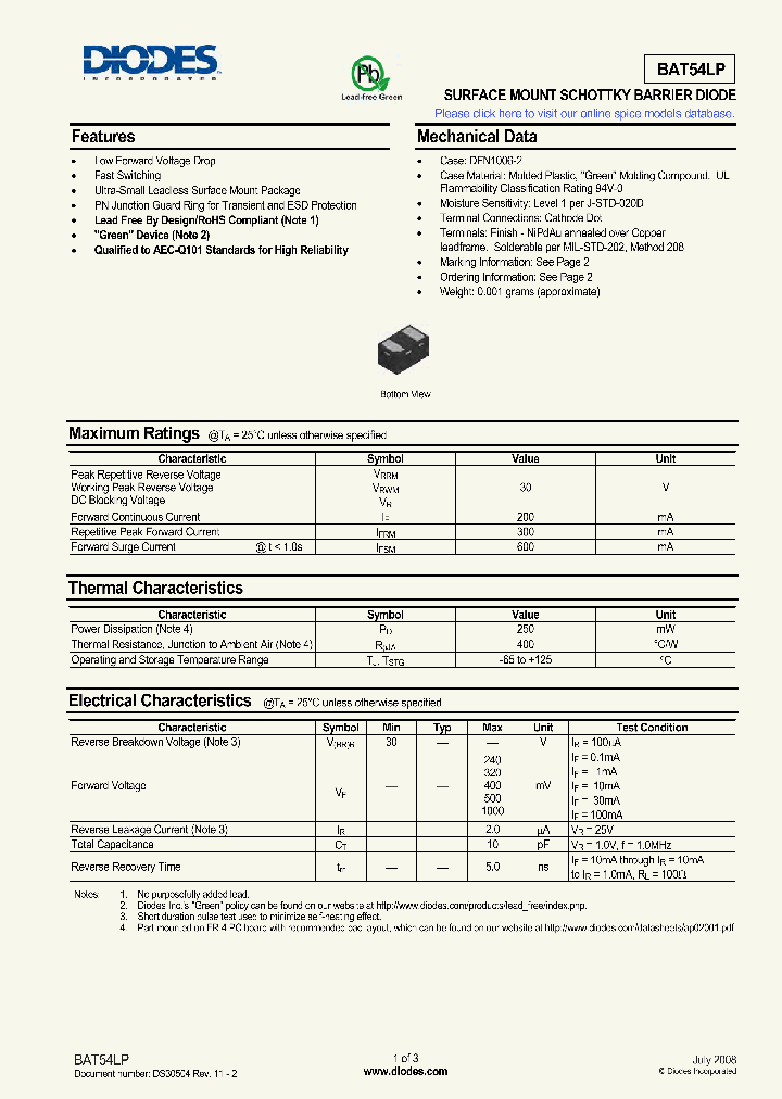 BAT54LP08_1890513.PDF Datasheet