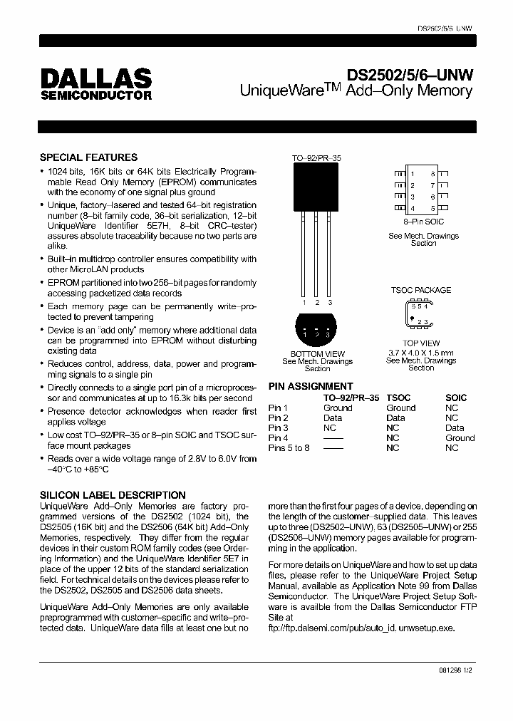 DS2505-UNW_1723947.PDF Datasheet