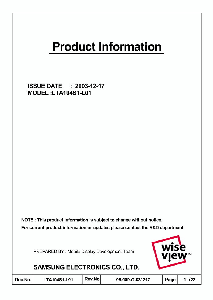 LTA104S1-L01_1783664.PDF Datasheet