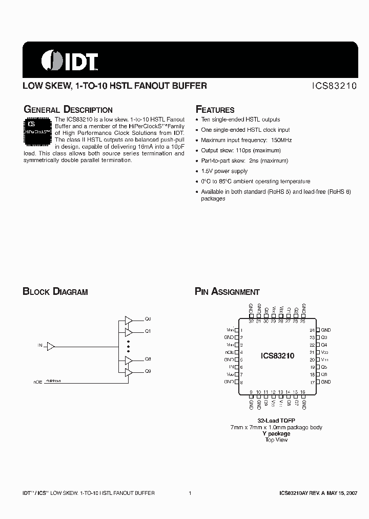 ICS83210_1786227.PDF Datasheet