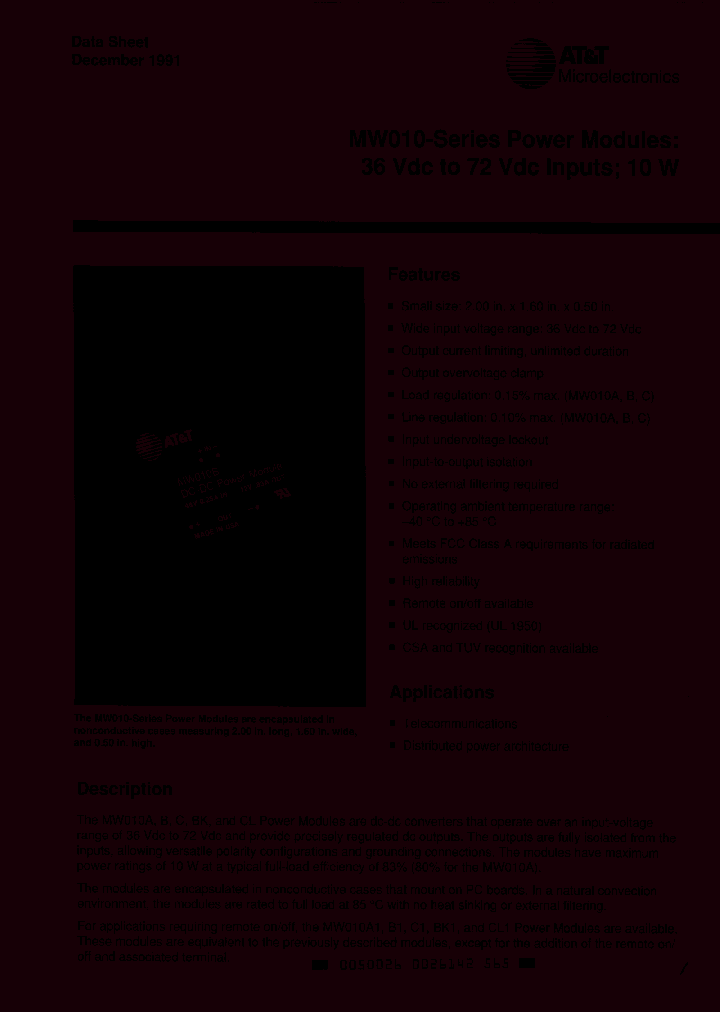 MW010A1_1798011.PDF Datasheet