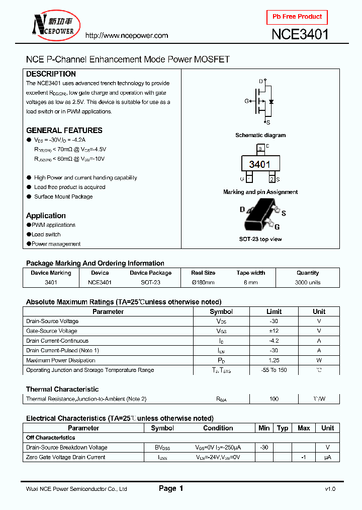 NCE3401_1908216.PDF Datasheet